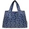 Wrapables Large Foldable Tote Nylon Reusable Grocery Bags, Navy Deco